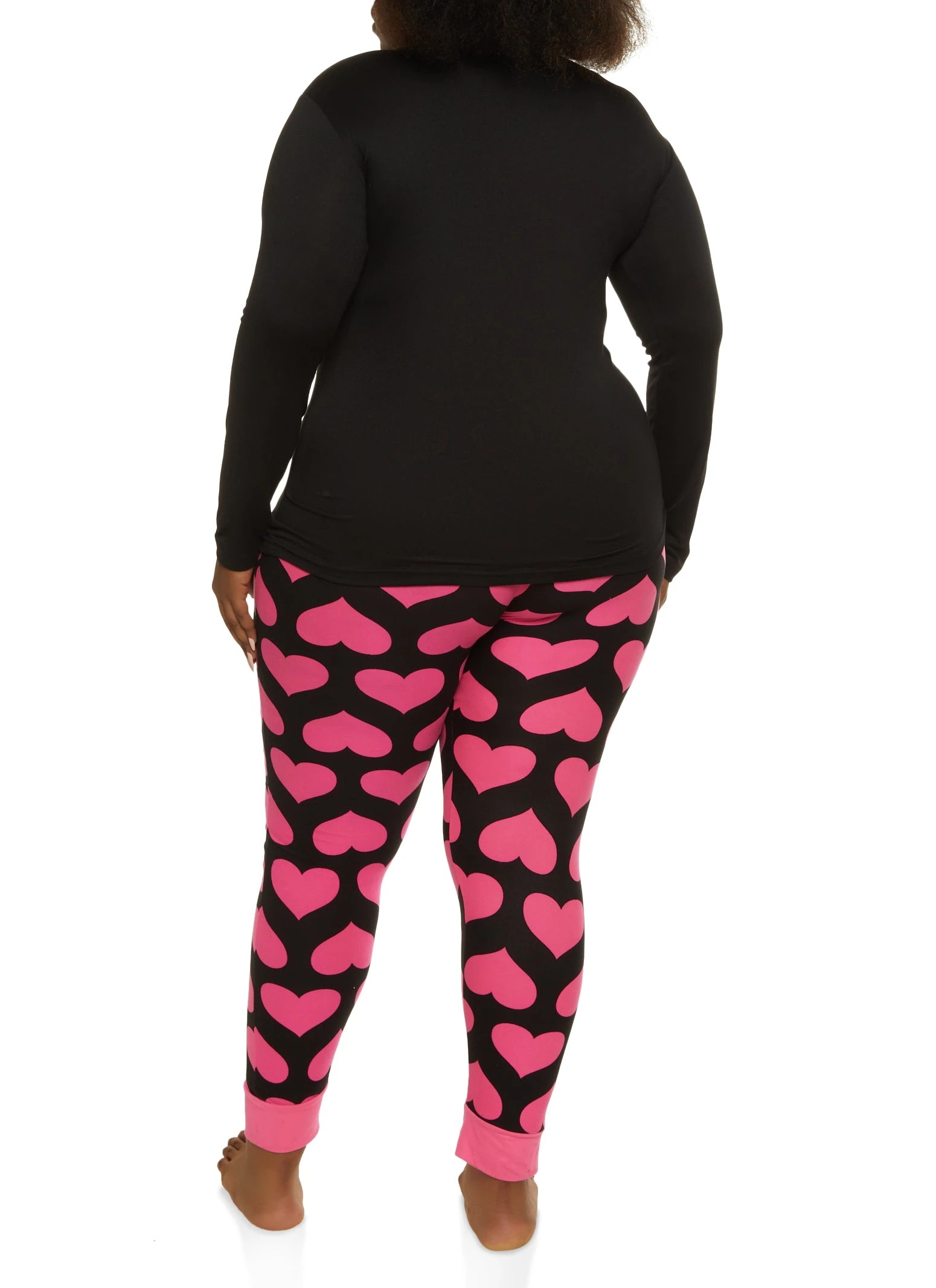 Plus Size Sleepy Head Pajama Top And Printed Pants - Image 2