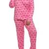 Plus Size Heart Graphic Print Pajama Shirt And Pants