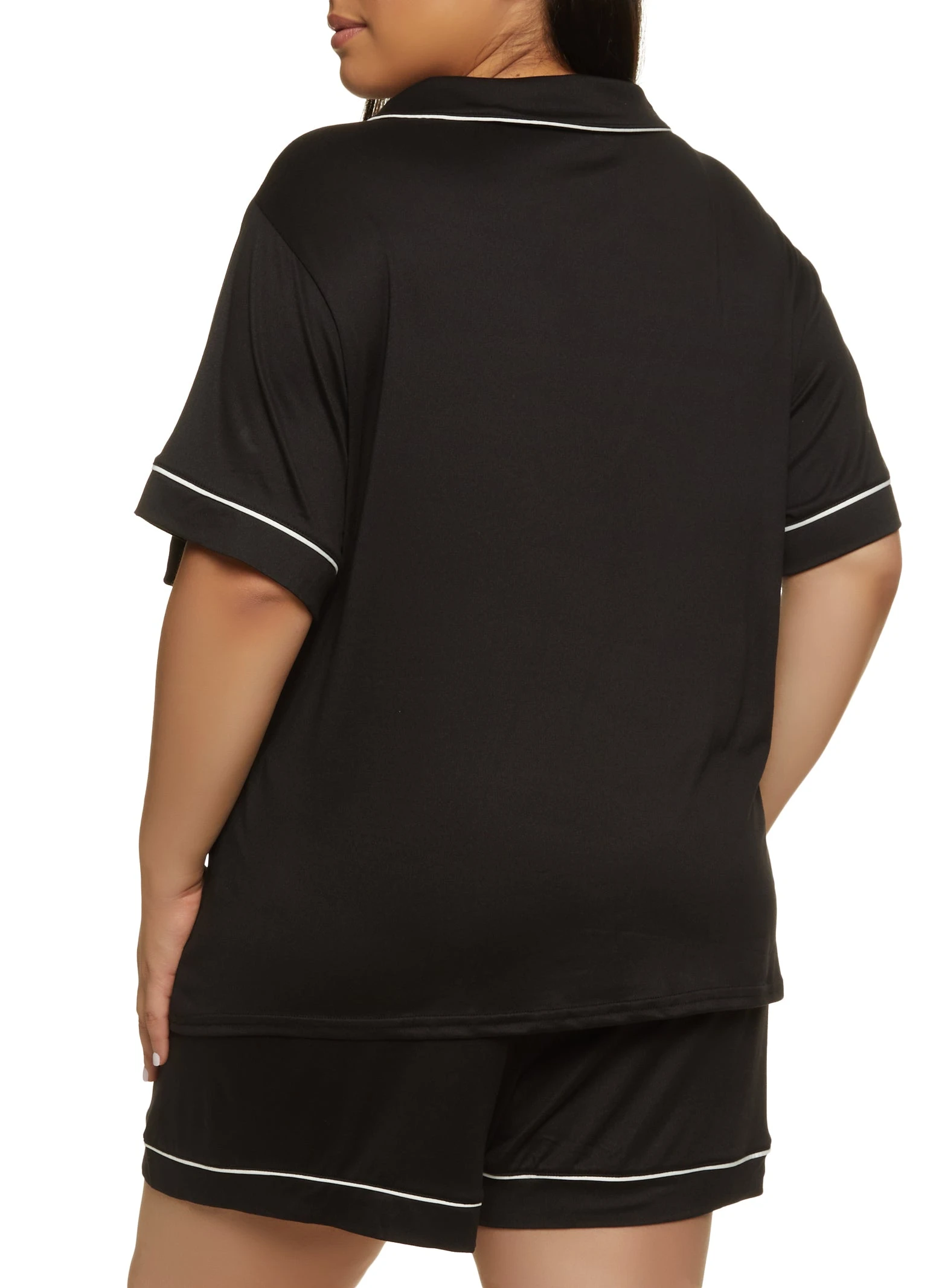 Plus Size But First Sleep Pajama Shirt And Shorts - Image 2