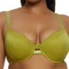 Plus Size Lace Shadow Striped Plunge Bra