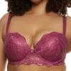 Plus Size Lace Patterned Balconette Bra | Convertible To Strapless