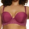 Plus Size Shadow Stripe Lace Convertible Balconette Bra