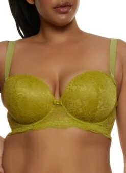 Plus Size Scalloped Floral Lace Balconette Bra | Converts To Strapless