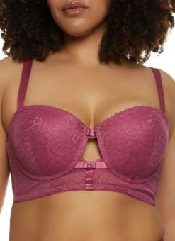 Plus Size Cut Out Longline Balconette Bra | Converts To Strapless