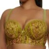 Plus Size Patterned Lace Up Detail Balconette Bra | Converts To Strapless