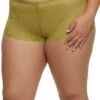 Plus Size Patterned Lace Caged Boyshort Side Panty