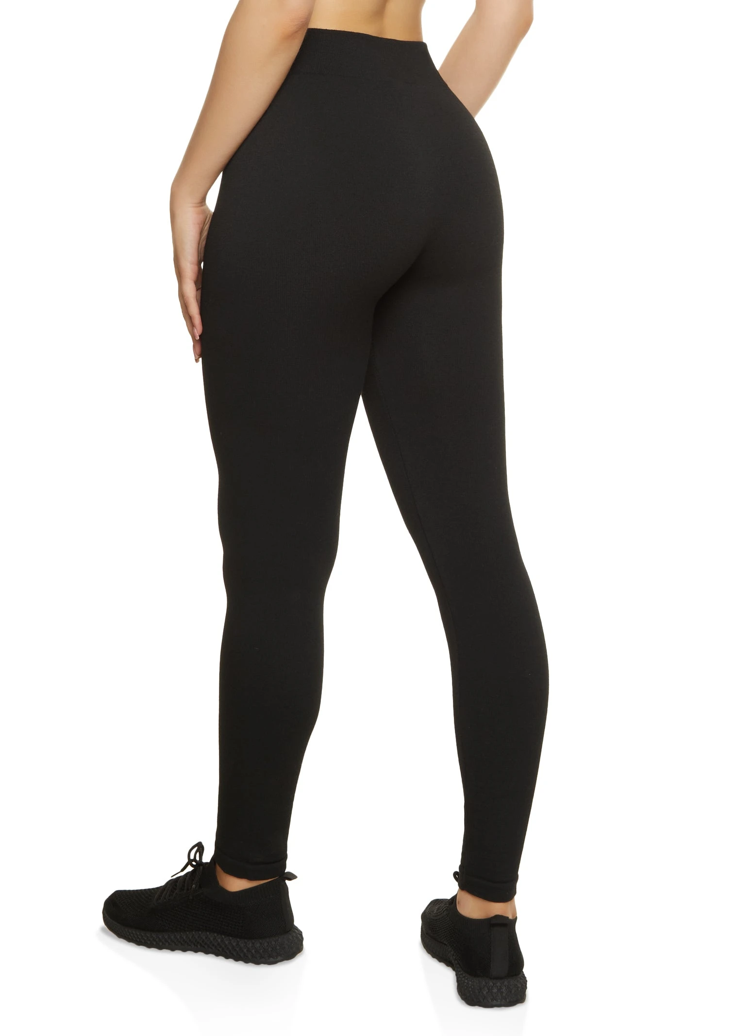 Solid Basic High Waist Leggings - Image 2