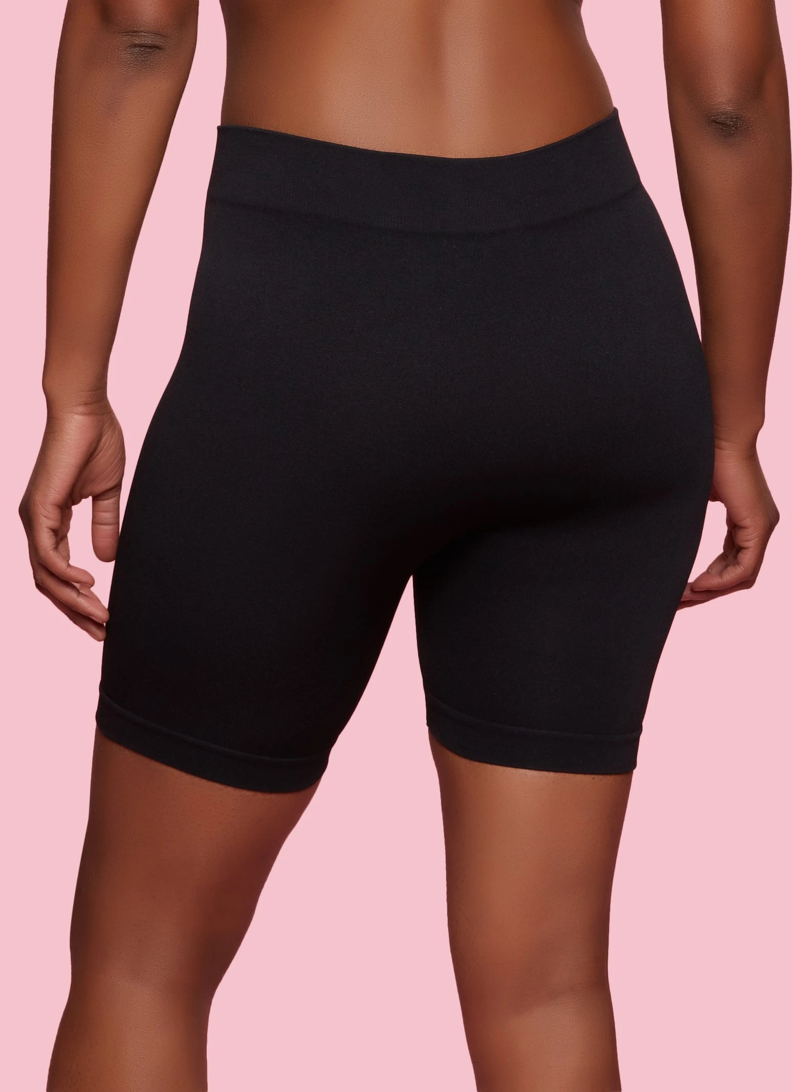 Solid Seamless Biker Shorts - Image 2