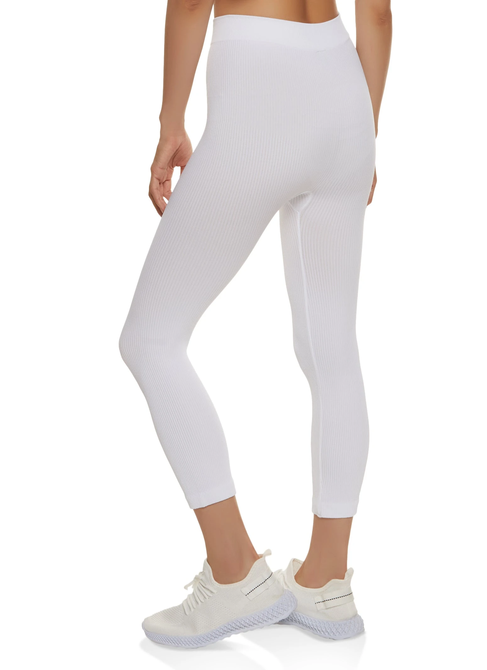 Seamless Solid Ribbed Leggings - Image 3