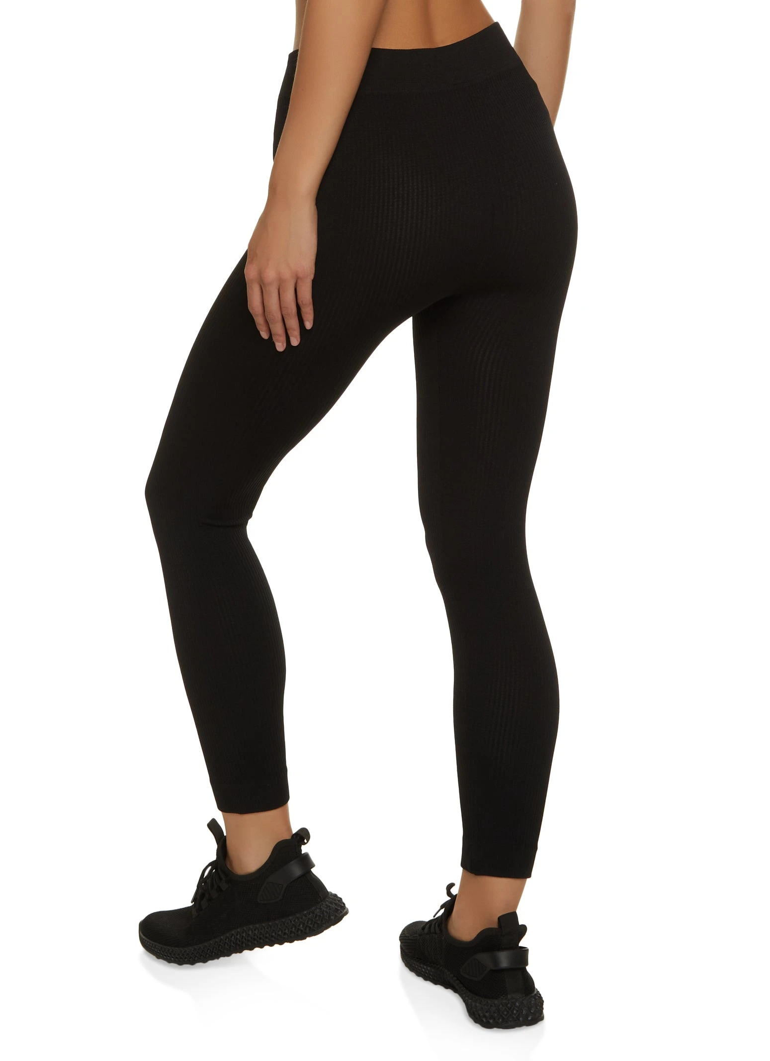 Ribbed Knit Cropped Leggings - Image 3
