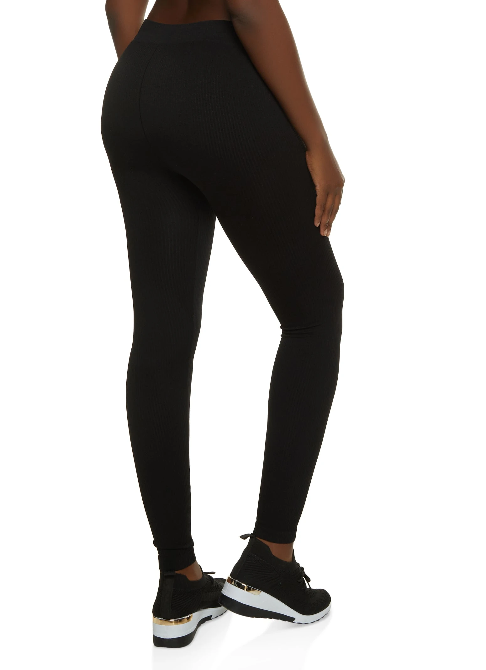 Seamless Ribbed Knit Leggings - Image 2