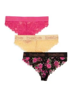 Bebe 3 Pack Floral Lace Panties