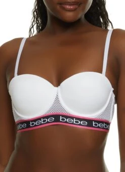 Bebe Fishnet Detail Balconette Bra | Converts To Strapless