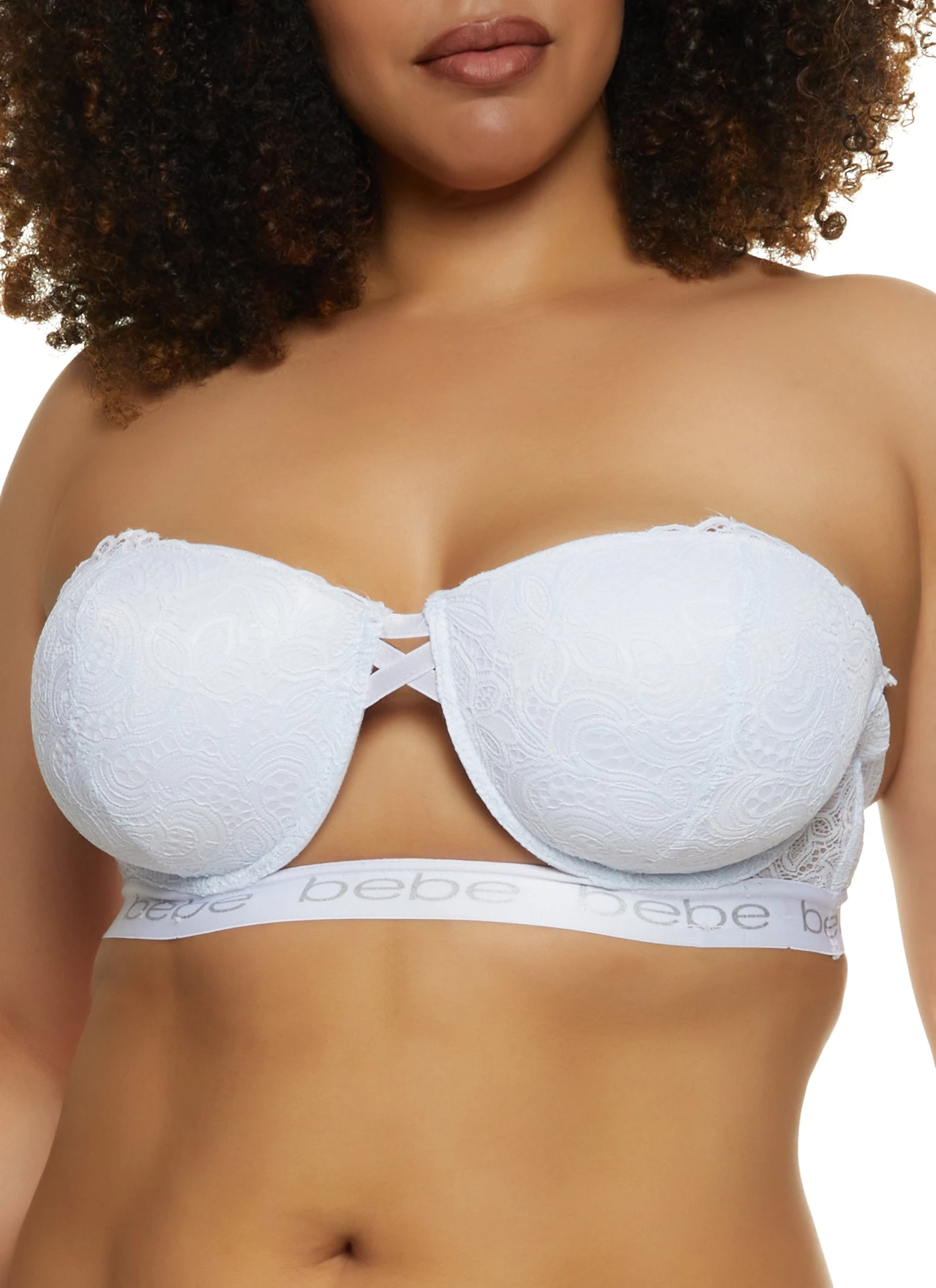 Plus Size Bebe Keyhole Balconette Bra | Convertible To Strapless - Image 2